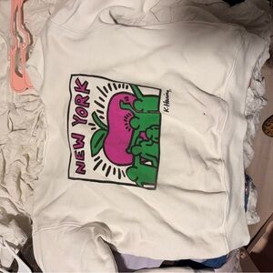 Kids White Graphic Sweatshirt